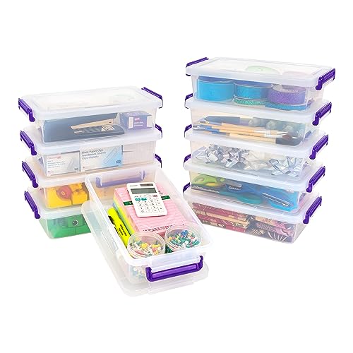 IRIS USA 5 Qt Plastic Storage Bins with Lids, 6 Pack, Stackable, Clear N3948