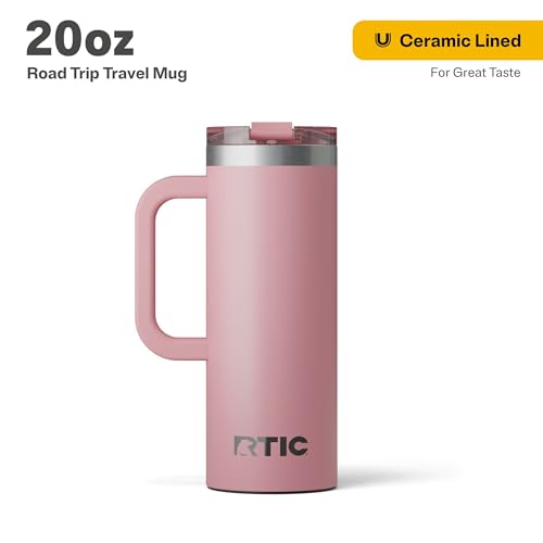 RTIC 20oz Road Trip Travel Mug with Lid and Handle, Insulated Stainless Steel P393441