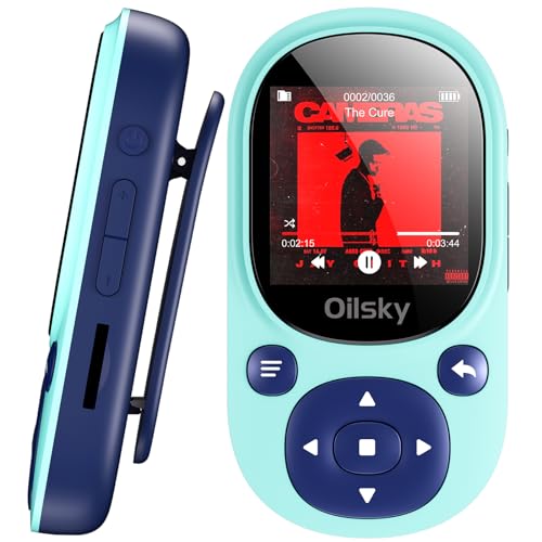 64GB MP3 Player with Bluetooth 5.0, Portable Hi-Fi Music Player with Clip, Ultra-Lightweight Sports Running Pedometer MP3 Player with Wired Headphone, FM Radio, Micro SD Card Expandable up to 128GB…