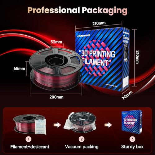 FLASHFORGE Silk PLA 3D Printer Filament 1.75mm 1KG, Multicolored Gradient V83097