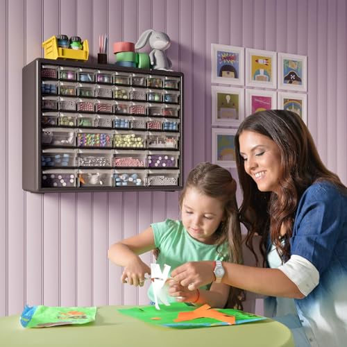 Akro-Mils 24-Drawer Plastic Storage Cabinet, Black I624065