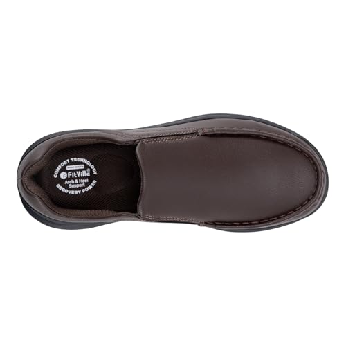 FitVille EasyWalk V1 Men's Wide Leather Slip-On Loafers S1719