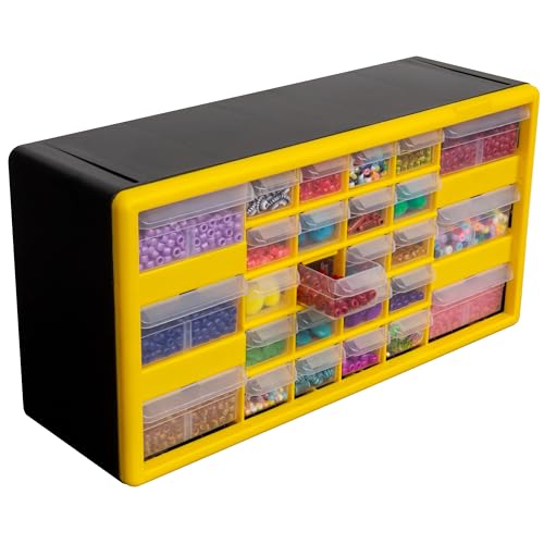 Akro-Mils 24-Drawer Plastic Storage Cabinet, Black I624065
