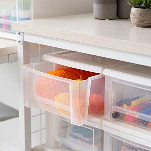 IRIS USA 17 Qt Plastic Drawer Storage Organizer, 4-Pack, White T2447