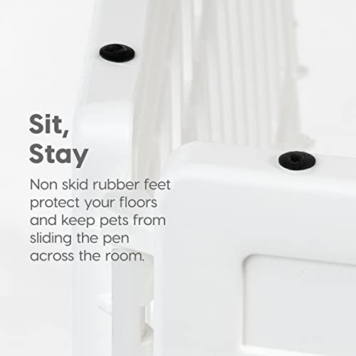 IRIS USA 24" 8-Panel Dog Playpen for Puppies & Small Dogs, White X20638