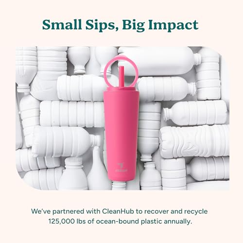 Halo 32 oz Stainless Steel Vacuum Insulated Tumbler with Flip Handle Lid, Lilac Bud H350