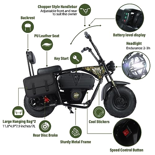 Oryxearth Electric Mini Dirt Bike 36V 1000W for Kids, Camo Blue & Yellow V8523