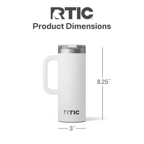 RTIC 20oz Road Trip Travel Mug with Lid and Handle, Insulated Stainless Steel P393441