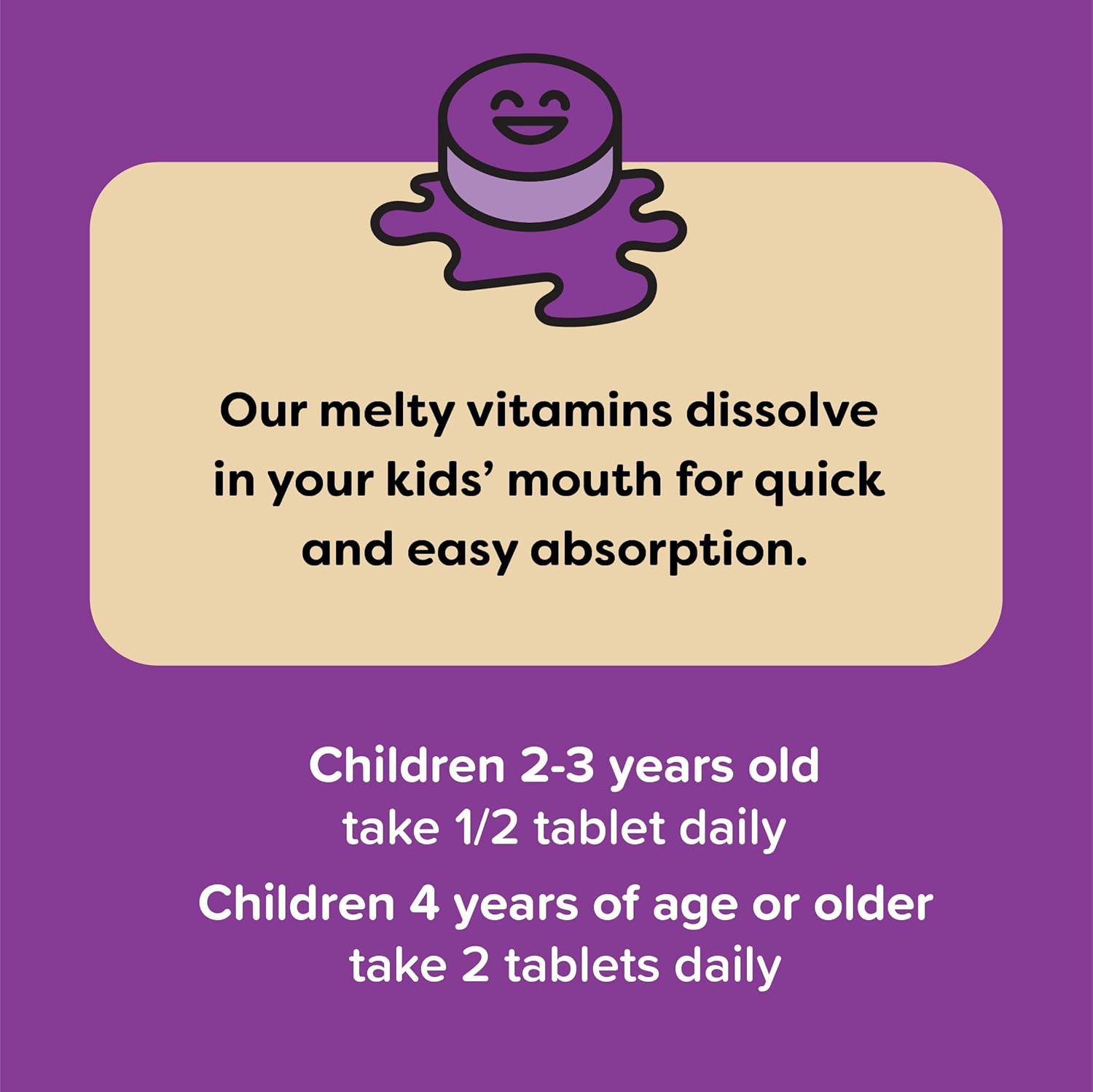 Renzo's Picky Eater Kids Multivitamin with Iron - Dissolving Sugar-Free Melty Tabs, Cherry Flavor R8256