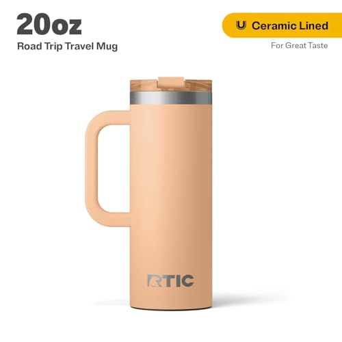 RTIC 20oz Road Trip Travel Mug with Lid and Handle, Insulated Stainless Steel P393441