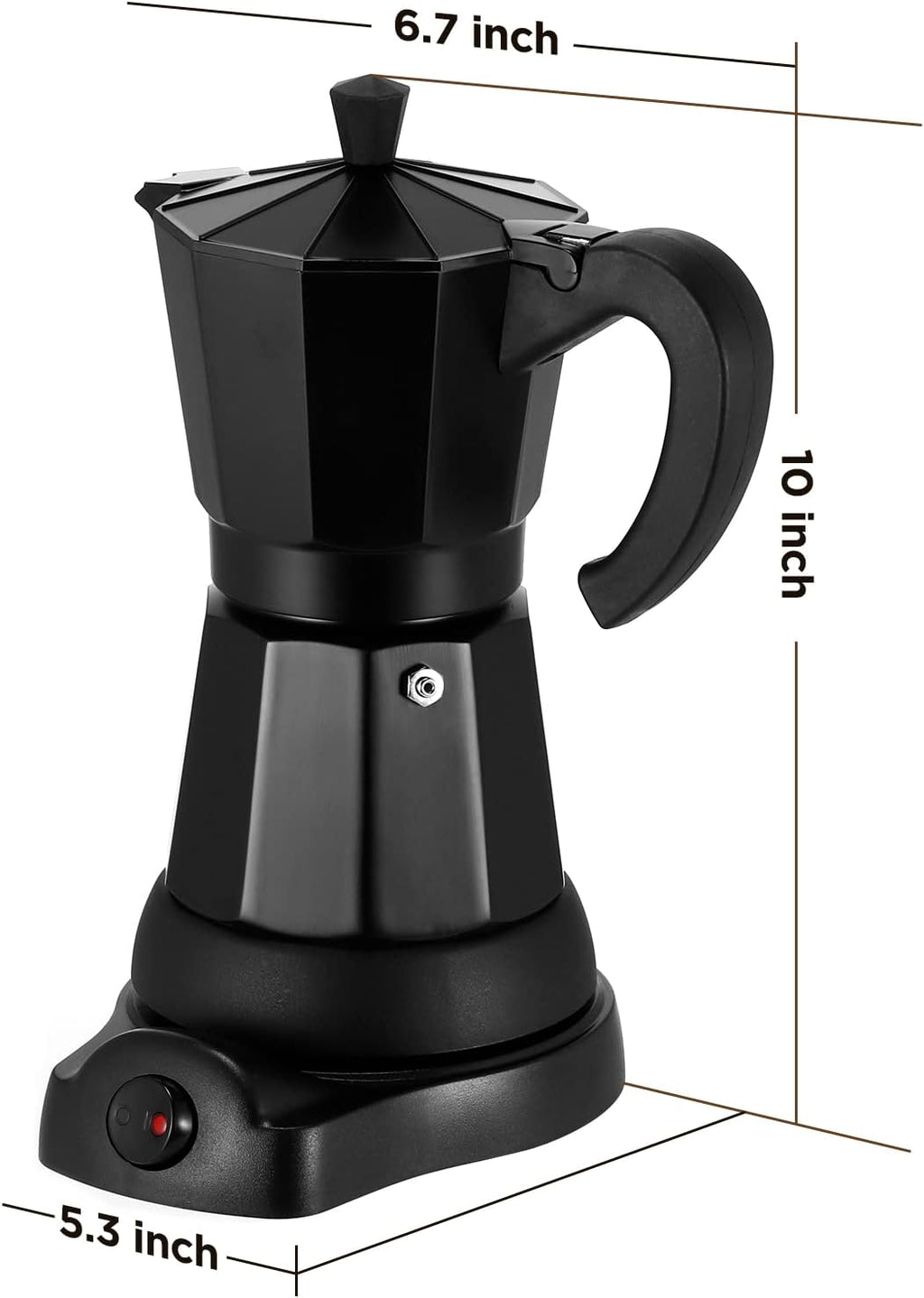 SHANGSKY Electric Moka Pot Coffee Maker, 6 Cup Aluminum F613