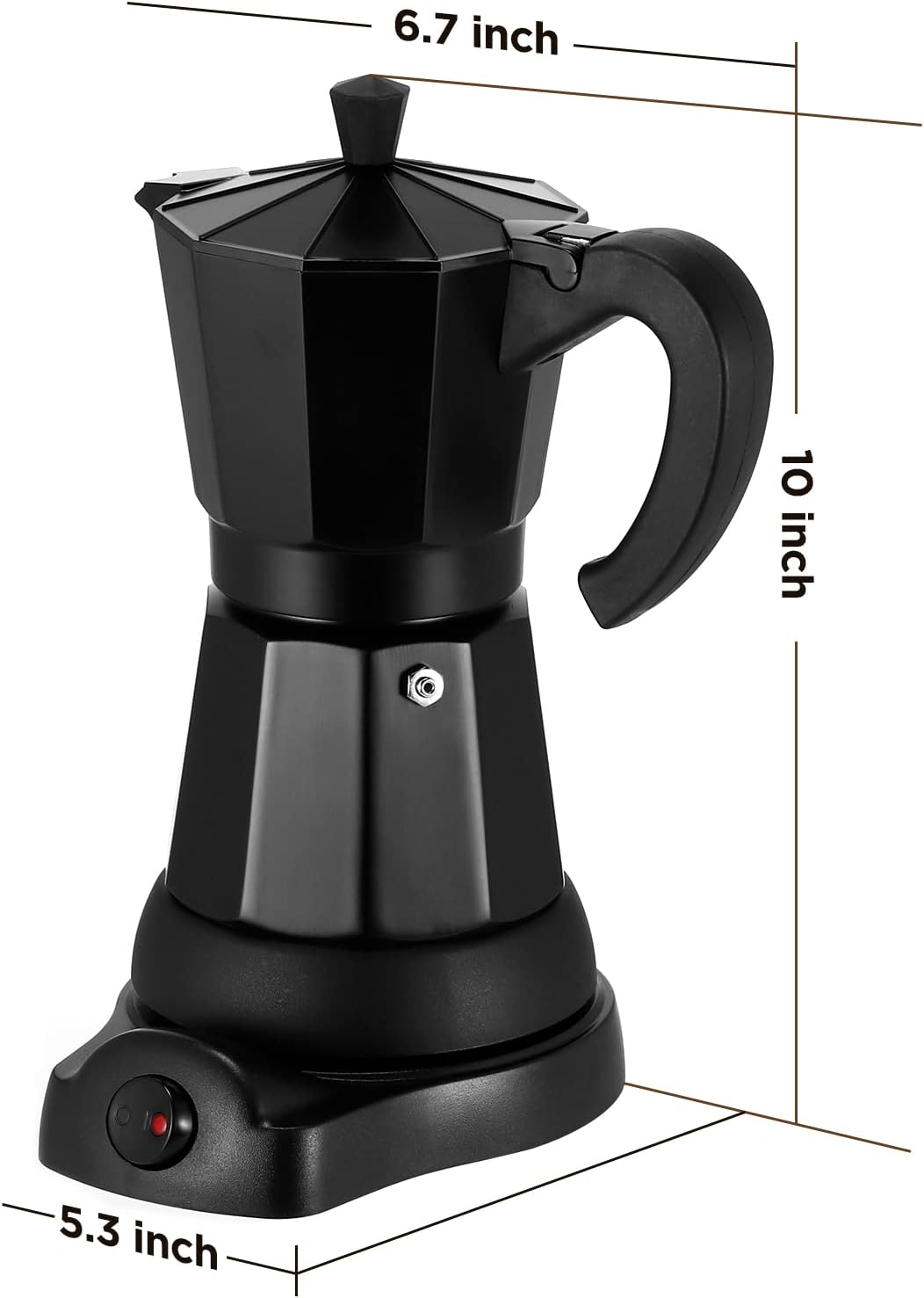 SHANGSKY Electric Moka Pot Coffee Maker, 6 Cup Aluminum F613
