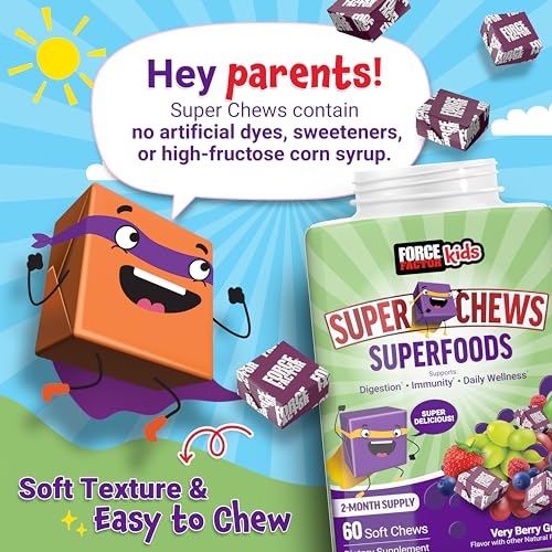 FORCE FACTOR Kids Multivitamin Super Chews, 60 Soft Chews P875