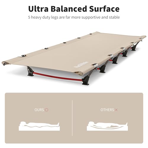Naturehike GreenWild Ultralight Folding Camping Cot, Portable Bed for Adults, Black E2550
