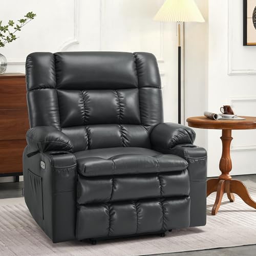 MCombo Dual Motor Power Lift Recliner Chair for Elderly with Heat and Massage, Black E570141