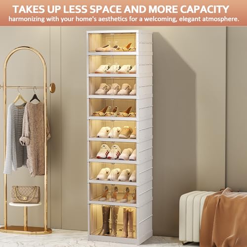 Portable Shoe Rack Organizer 6 Tier Foldable Shoe Cabinet with Doors R778865