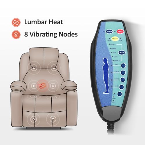 MCombo Small Power Lift Recliner Chair for Elderly with Heat and Massage, USB & Type C Ports J262