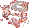 Deluxe Baby Doll Stroller with Crib Furniture Playset for 18" Dolls - Pink B688