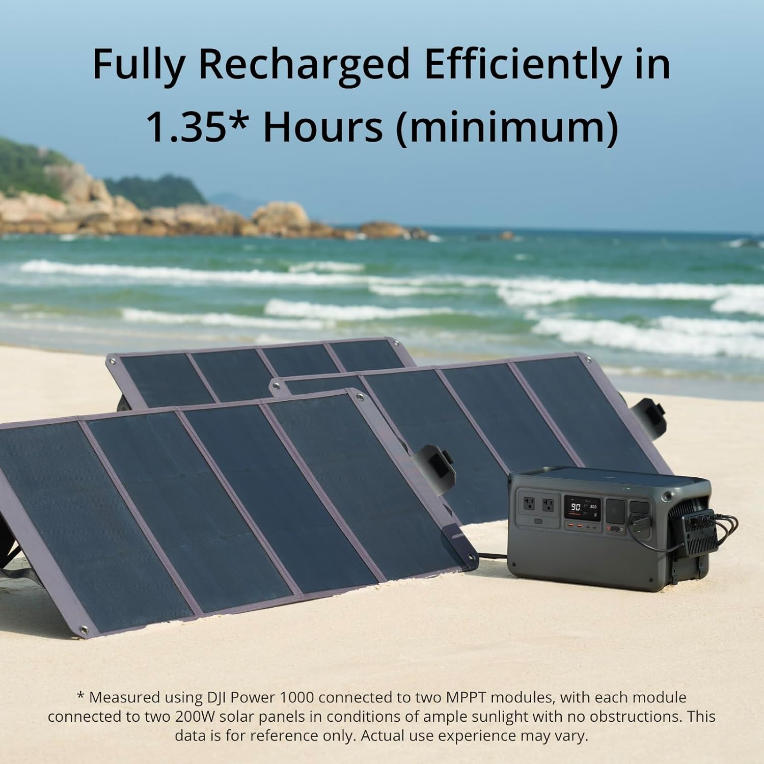 DJI Power 1000 Portable Power Station with 100W Solar Panel E75976