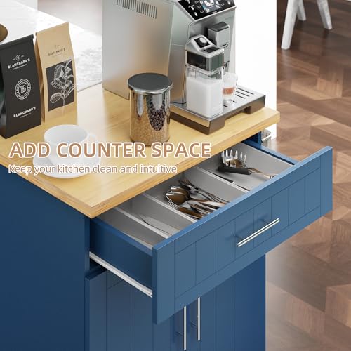 Shintenchi Kitchen Island Cart with Storage on Wheels, White V99091