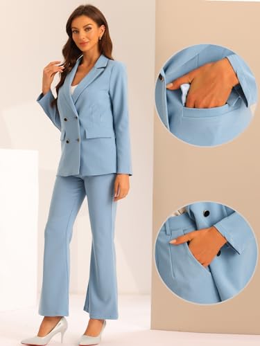 Allegra K Women's 2 Piece Notched Lapel Blazer Suit Set K669