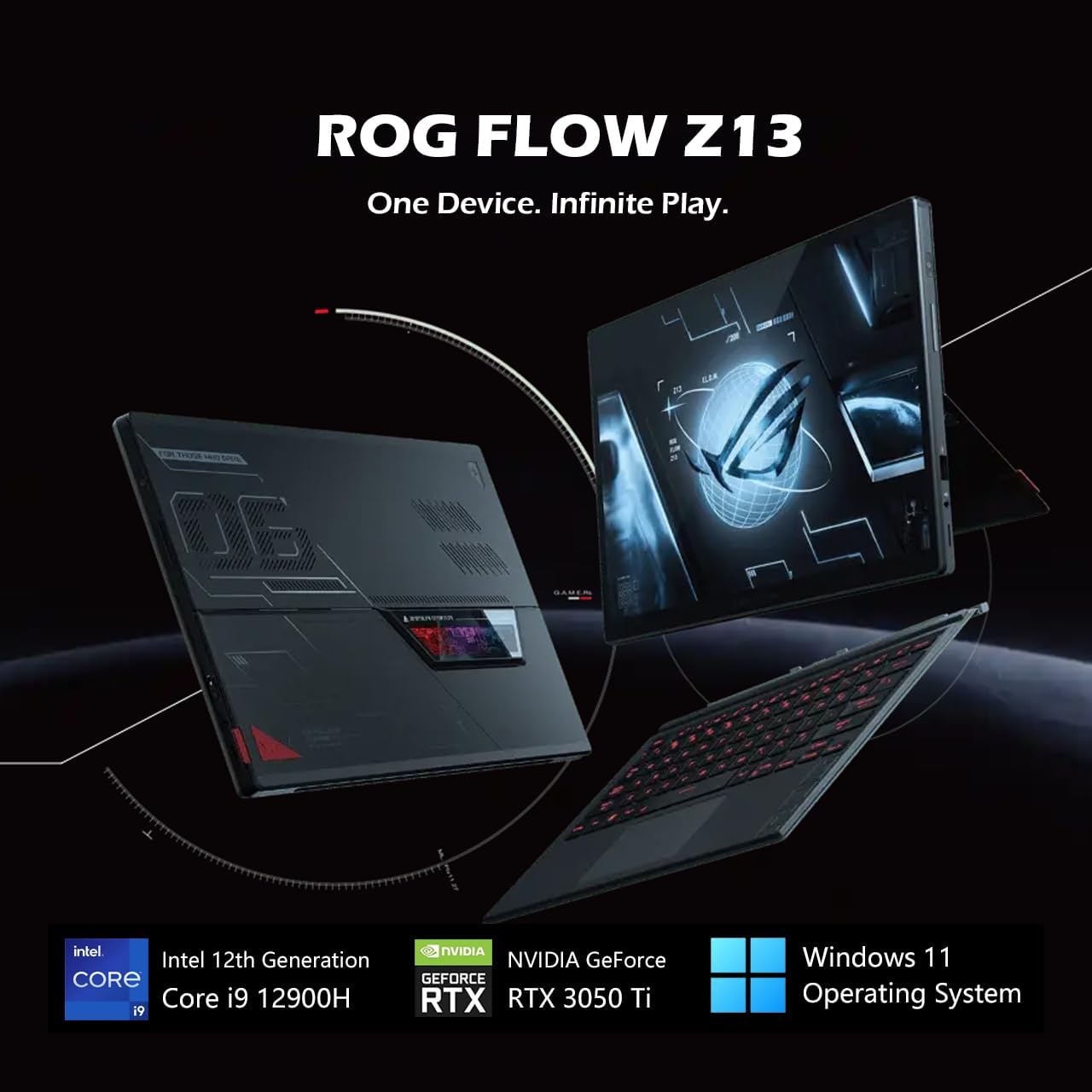 Asus ROG 13.4" Touchscreen 2-in-1 Gaming Tablet, 16GB RAM, 1TB SSD, RTX 3050 Ti X9008