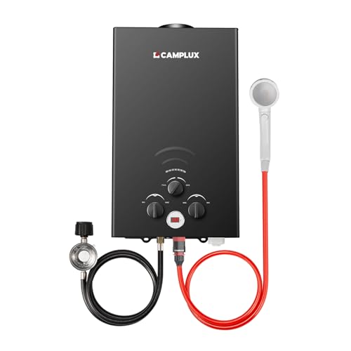 CAMPLUX 2.64 GPM Propane Portable Gas Water Heater, 68,000 BTU, White Y83276