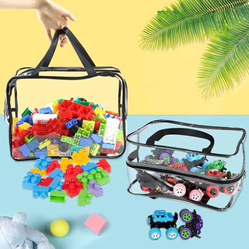 6 Packs Large Toy Storage Bags with Labels, Clear PVC Organizer with Zipper W66156