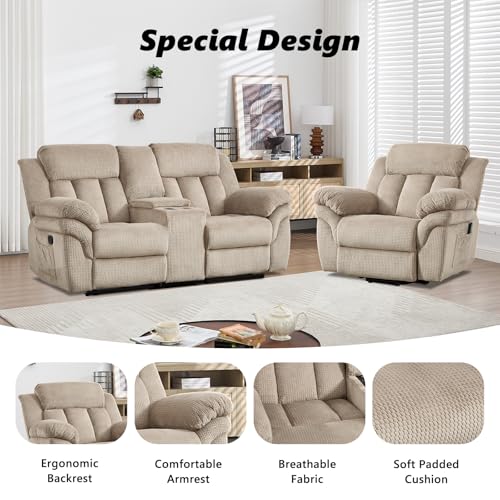 CANMOV 46" Wide Power Lift Recliner Chair for Elderly, with Massage and Heat, Light Brown K346927