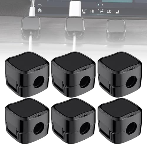 2024 New Cable Organizer Clips, Magnetic Cable Organizer Storage Holder with Strong Adhesive, Hide Phone Charging Cable Keeper for Home Desk Office Nightstand (Black-6 Pcs)