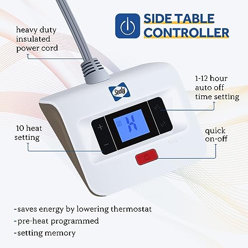 SEALY Electric Blanket Full Size, Reversible Heated Blanket, 10 Heat Settings, Machine Washable P79608