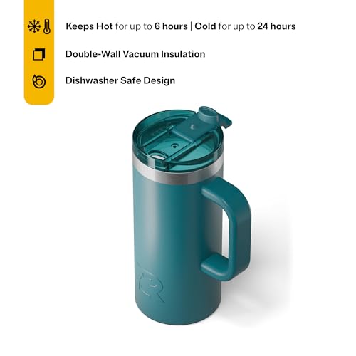 RTIC 20oz Road Trip Travel Mug with Lid and Handle, Insulated Stainless Steel P393441