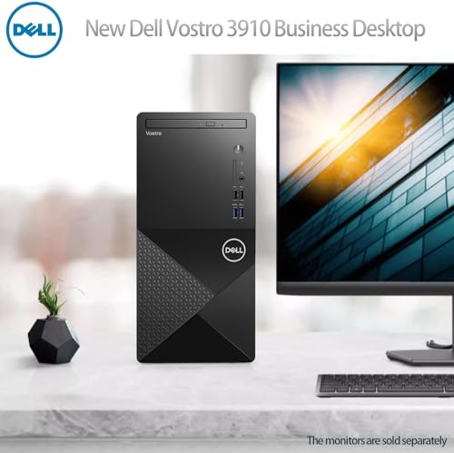 DELL Vostro 3910 Tower Business Desktop Computer, 12th Gen Intel Core i3, 16GB RAM, 256GB SSD + 1TB HDD, Windows 11 Pro R255
