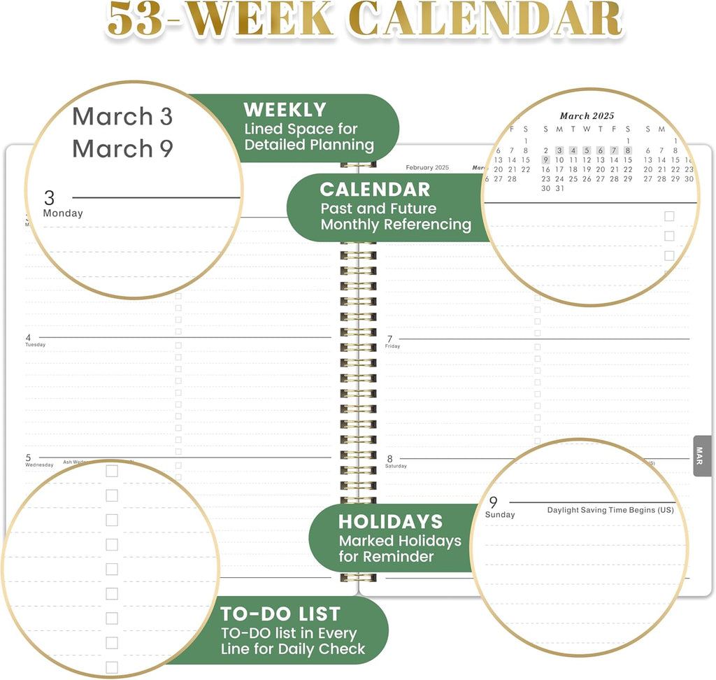 2024-2025 Planner, July 2024 - June 2025, Weekly & Monthly, 8" x 10", Twin-Wire Binding, Pink X499