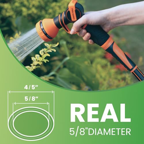 Giraffe Tools Garden Hose 100ft x 5/8", Heavy Duty Flexible Hybrid Hose Q38065