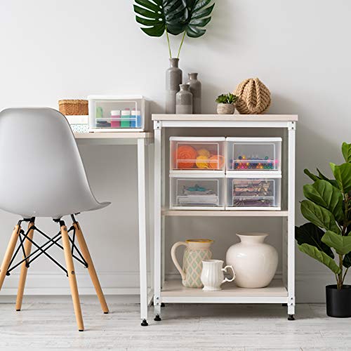 IRIS USA 17 Qt Plastic Drawer Storage Organizer, 4-Pack, White T2447