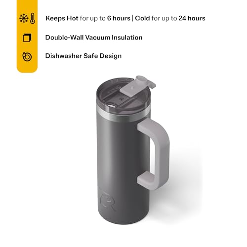 RTIC 20oz Road Trip Travel Mug with Lid and Handle, Insulated Stainless Steel P393441