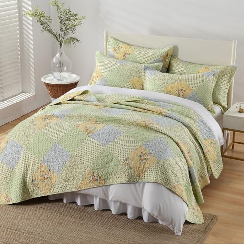 Quilts King Size Taupe 100% Cotton Lightweight 3 Piece Bedding Set F209