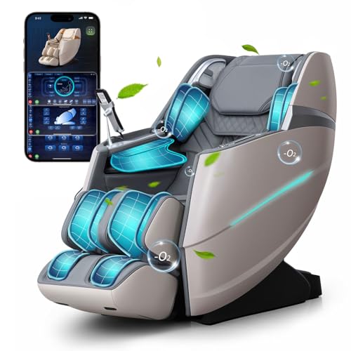 Massage Chair, Full Body Massage Chairs with Zero Gravity AI Voice Control Intelligent Body Scan Detection SL Track Foot Massage 3D Massage Recliner Bluetooth Speaker Airbags Black