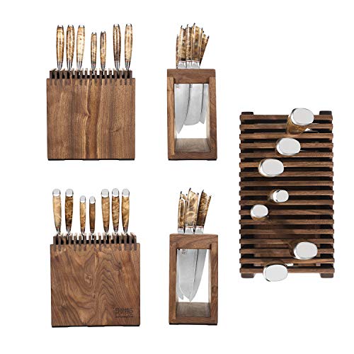 Damascus Steel VG10 Knife Set with Walnut Block, 8 Piece X659