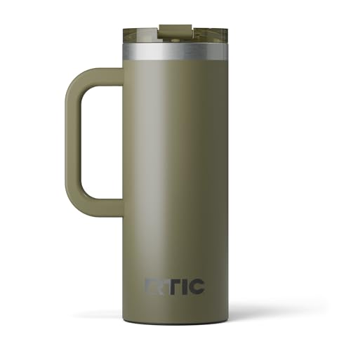 RTIC 20oz Road Trip Travel Mug with Lid and Handle, Insulated Stainless Steel P393441