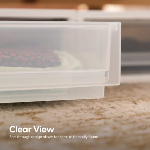 IRIS USA 17 Qt Plastic Drawer Storage Organizer, 4-Pack, White T2447