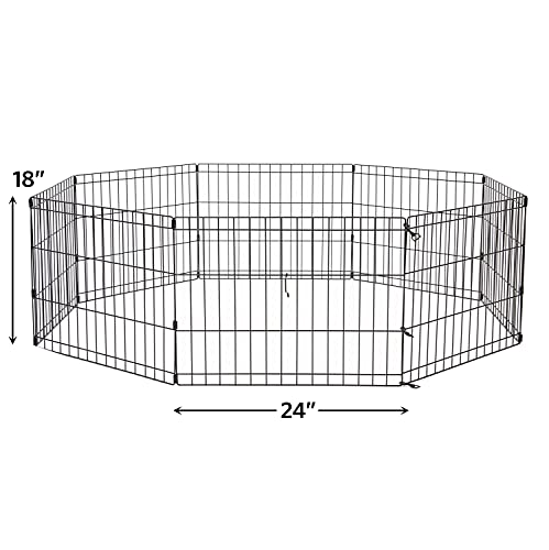 New World Folding Metal Dog Exercise Pen, 24-Inch Tall, Black E-Coated Q53206