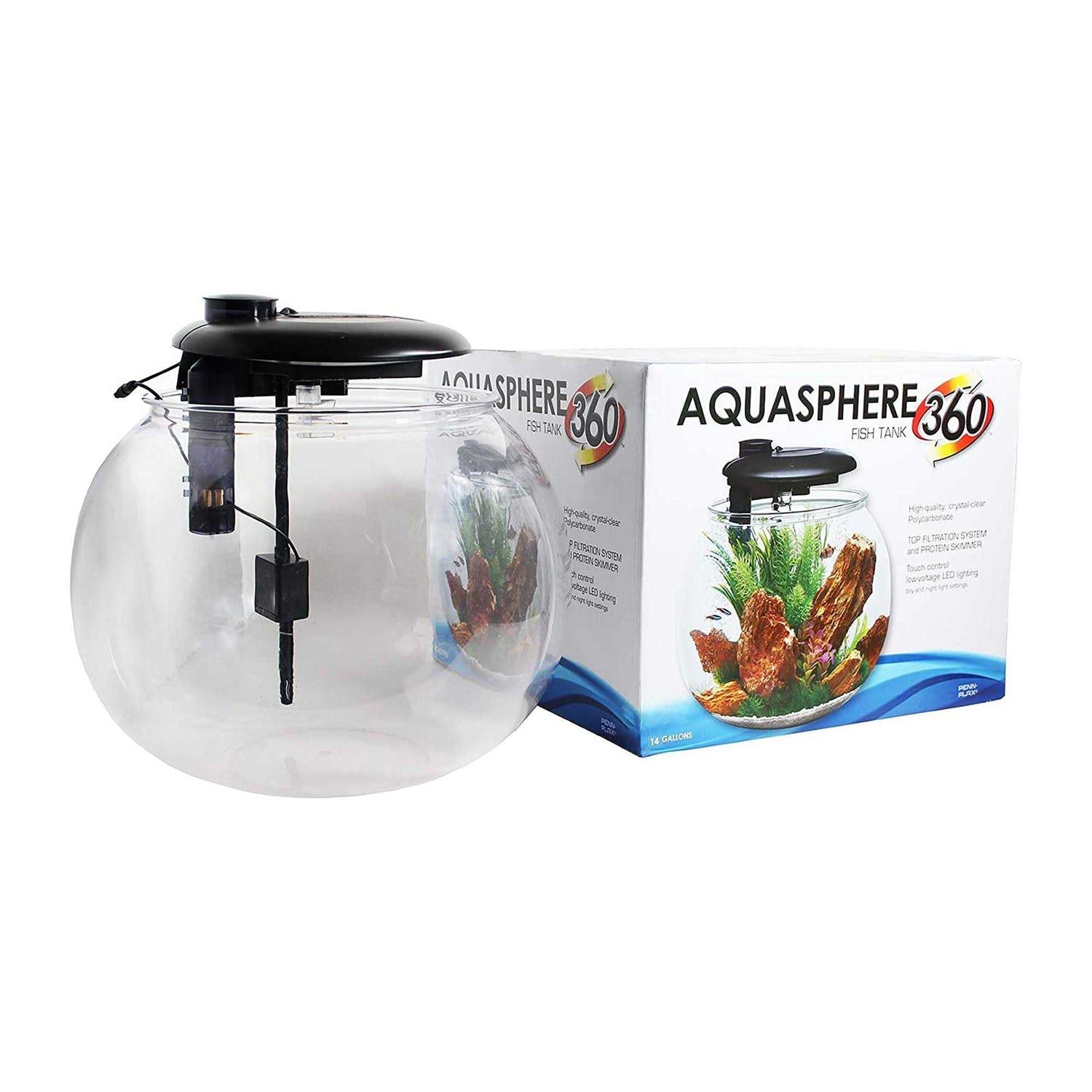 Penn-Plax Aquasphere 360 Polycarbonate Bowl Aquarium 14 Gallon J74358