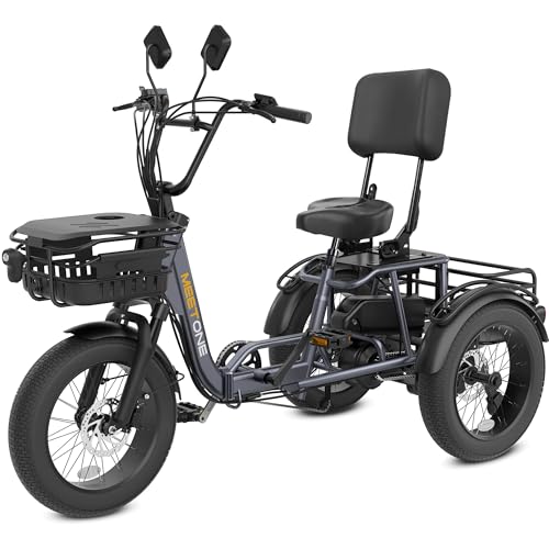 Breeze Pro Folding Electric Tricycle for Adults, 1200W 48V 20AH Fat Tire E-Trike W158192