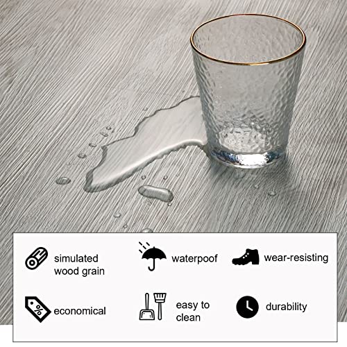 Oxdigi Peel and Stick Vinyl Flooring Roll 23"x393" Waterproof Wood Plank U1250