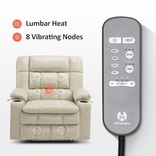 MCombo Dual Motor Power Lift Recliner Chair for Elderly with Heat and Massage, Black E570141