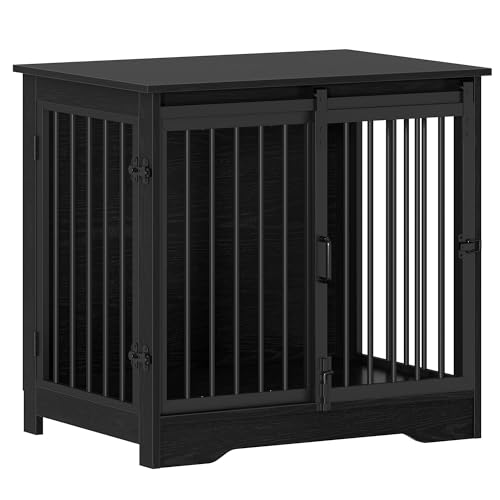 Dog Crate Furniture with Barn Door for Small Medium Dogs, Rustic Brown P911
