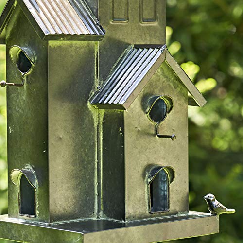 Large Copper Multi-Birdhouse Stakes for 4 Bird Families A740