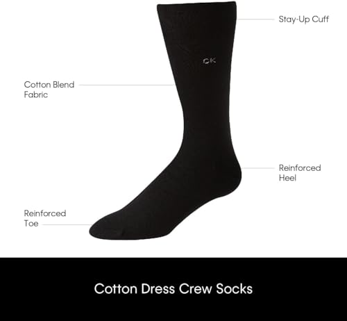 Calvin Klein Men's Dress Socks 6 Pack Patterned Crew Z97746